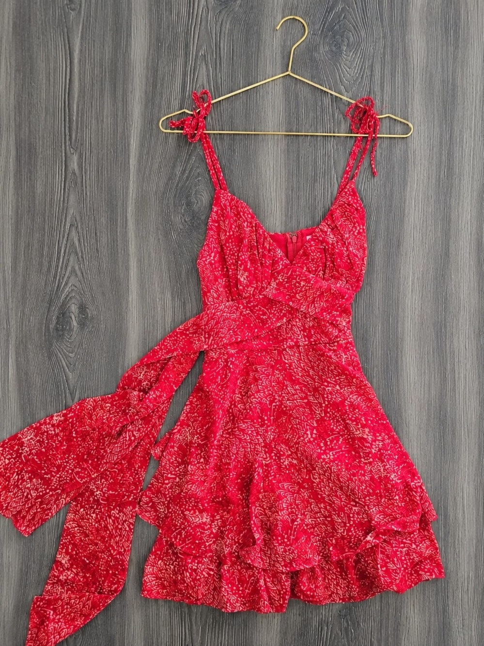 Francesca’s Red Ruffle Mini Dress | Size M